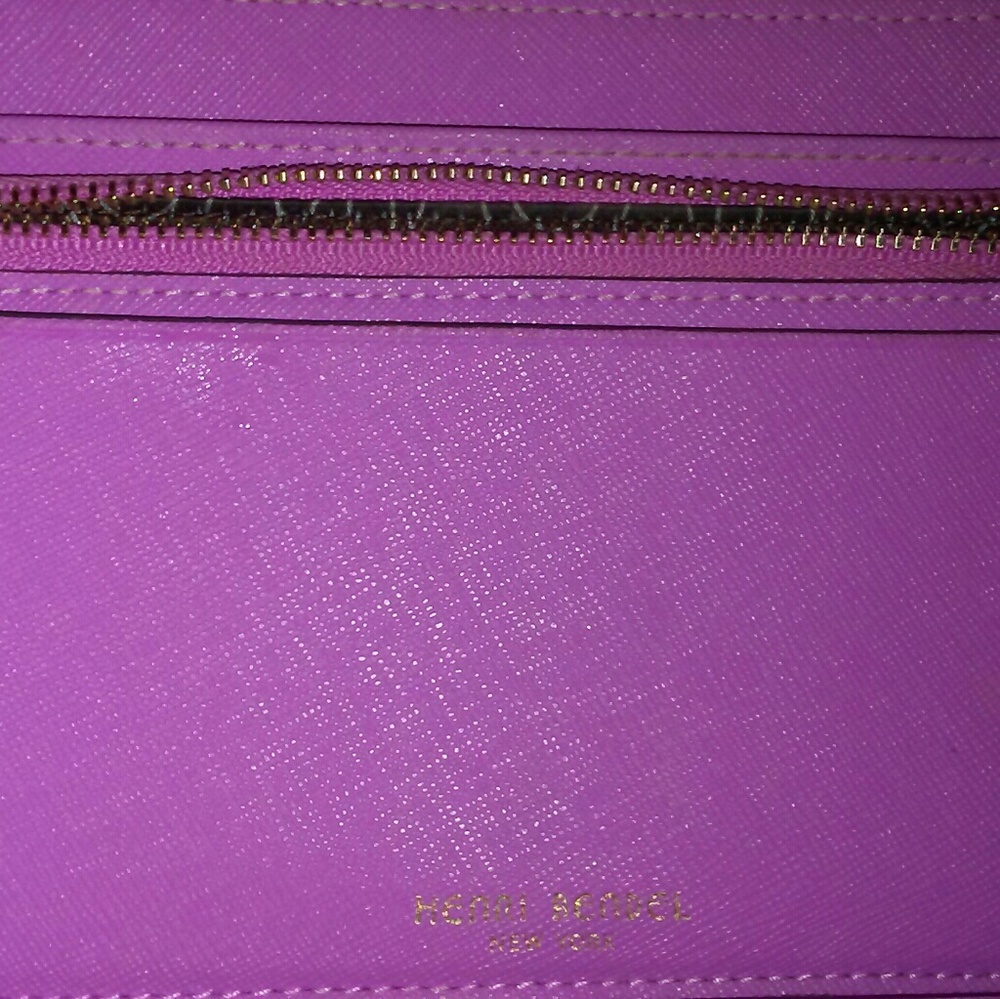 Henri Bendel Purple Wallet with Gold Accents - Picture 8 of 8